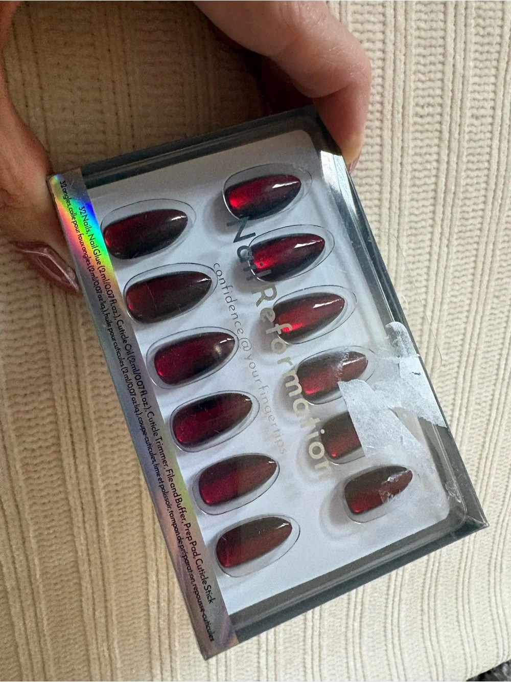 New Nail Reformation Press-On Nails in Deep Red Burgundy